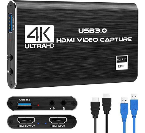 Placa De Captura De Vídeo 4k Hd 1080p 60hz Áudio Usb 3.0