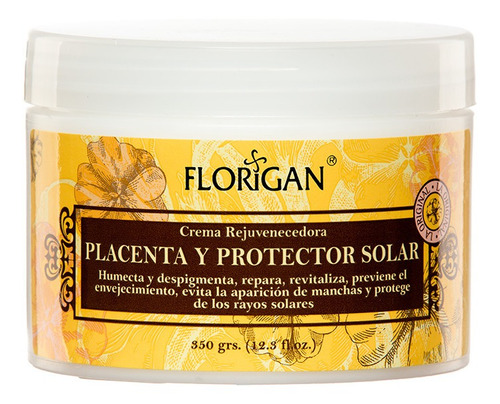 Crema Placenta Y Protector Solar Florigan® Rejuvenecedora 