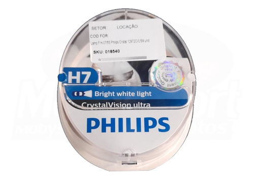 Lâmpada Farol H7 Cristal Vision Philips 12972cvusm ( Par )