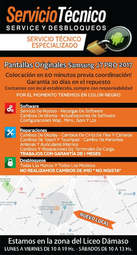 Pantalla Original Samsung J7 Pro Colocación Sin Costo