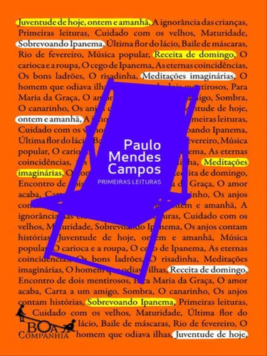 Primeiras Leituras, De Campos, Paulo Mendes. Editora Boa Companhia, Capa Mole Em Português