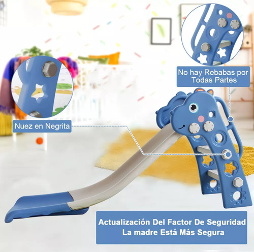 Tobogán Bebé Resbaladilla Infantil Con Canasta De Baloncesto