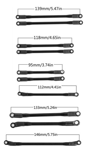 10pcs Enlace De Aluminio Varilla Para Axial Scx10ii 90046 Rc
