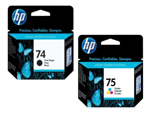 Cartuchos Hp 74 Negro + Hp 75 Color Combo Original Gtia Env