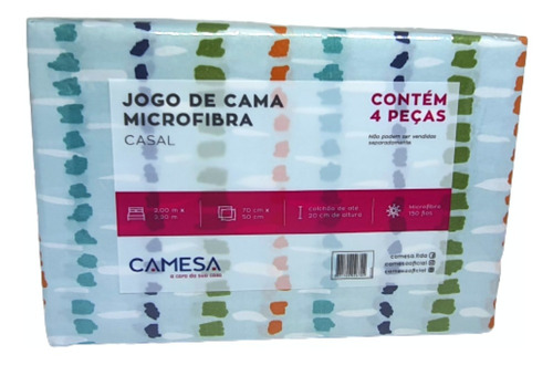 Jogo Cama Casal Kit 4 Peças 2nlençois + 2 Fronhas Camesa