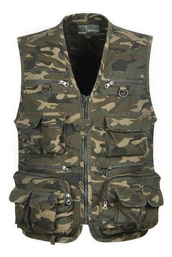 Chaqueta Múltiples Chaleco De Camuflaje Bolsillo De Pesca