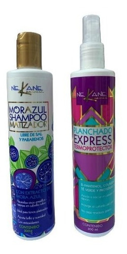 Kit Termoprotector Nekane + Shampoo Matizador Mora Azul