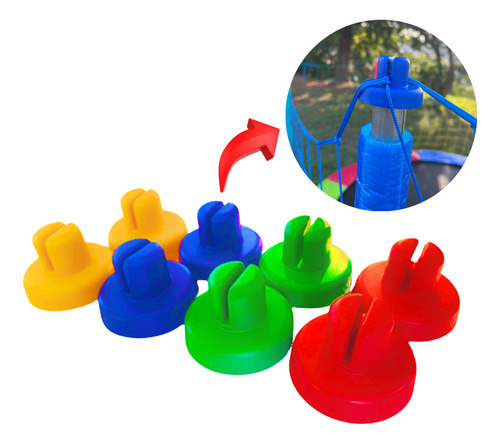 Kit Tubos De Espuma + Ponteiras Para Cama Elástica - 8 Unidades De Cada Pula Pula Val Brinquedos