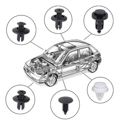 Kit 100 Presilha Grampo Parabarro Parachoque Universal Carro
