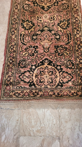 Tapete Passadeira Persa Antiga Muito Grande Rara 5.2 M 80 Cm Floral Salmão Claro (Usado)