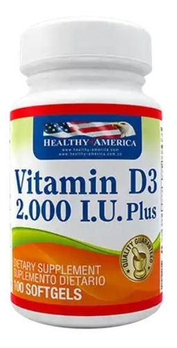 Vitamina D3 2000 Iu Plus X100 Softgels Healthy America