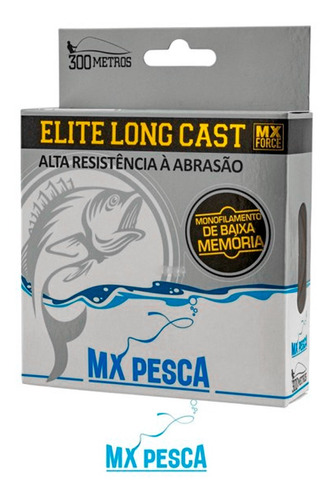 Linha Mx Elite Long Cast 300m Transparente 0,18mm 4,57kg