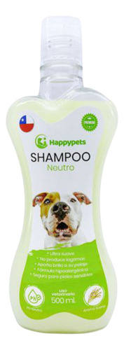 Shampoo Neutro Happypets Para Perro 500ml Fragancia Avena