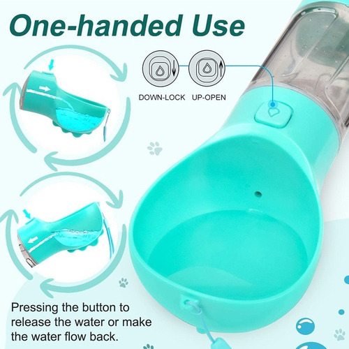 Portatil Dispensador Comedero Y Bebedero 2 En 1 500 Ml