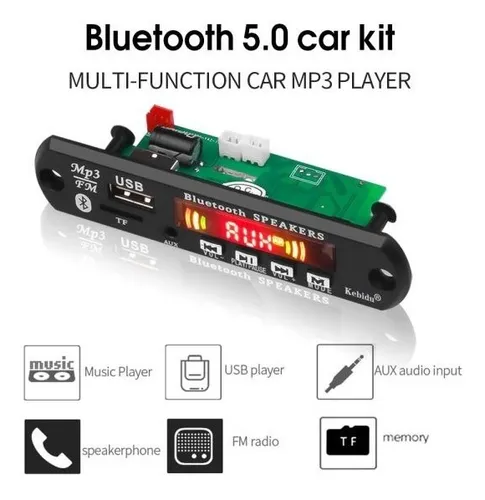 Módulo Audio Bluetooth 5.0 Fm Usb Amplificador 3w 5-12v