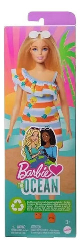 Barbie Loira Loves Ocean Vestido Tropical Grb35 Hlp92 Mattel