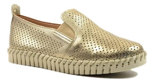 comprar Panchas Bottero Dama Calidad Cuero Otoño Elastizada Dorado 39