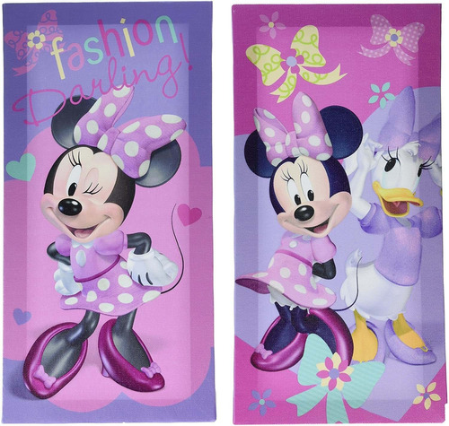 Minnie Mouse De Disney Lona Para Arte De Pared, 2 Unidades,
