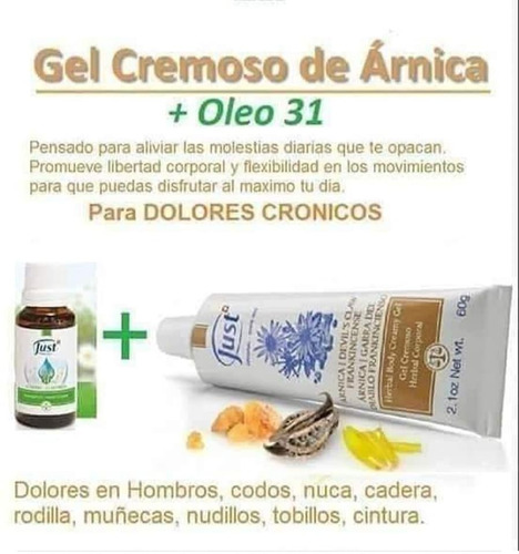Set Dolores Crónicos Articulares Crema Árnica + Oleo31 Just 