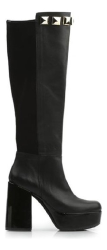 Botas Altas De Mujer Isaque Cuero Negro  - Ferraro 272422h