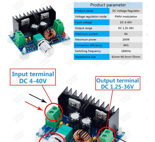 Regulador De Voltaje Ajustable 8a Xh-m401