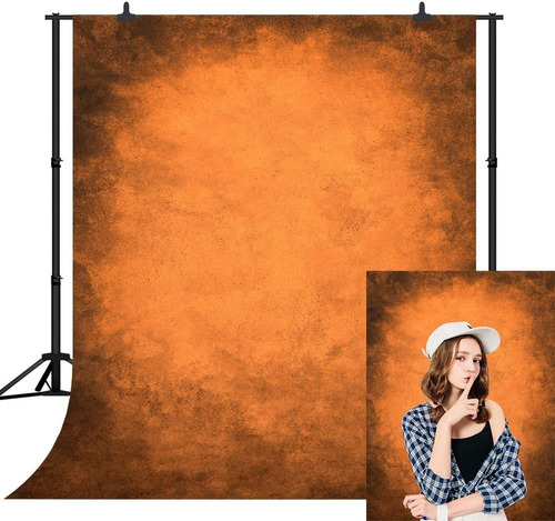 5x7ft Vintage Orange Gradient Art Fotografía Telón De...