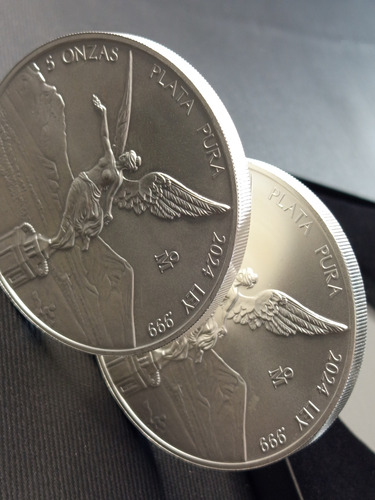 Moneda Conmemorativa Libertad 5 Onzas Plata 999 México 2024