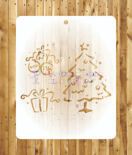 Plantilla Stencil Arbol Navidad 013 Para Manualidades