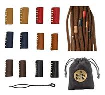 Comprar 12 Piezas De Joyería Para Cabello Rastas Accesorios Cuero He