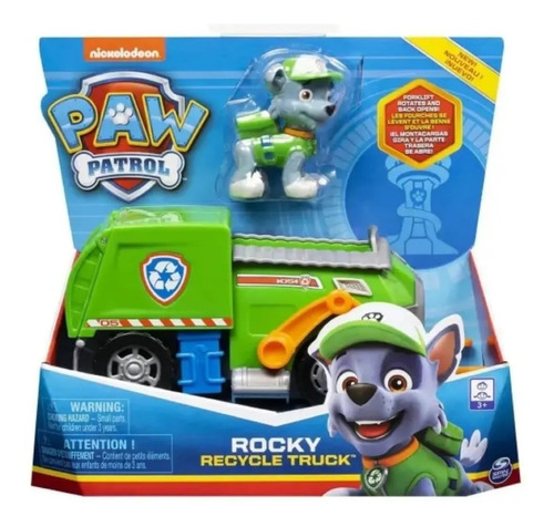 Boneco Patrulha Canina + Veiculo Carro De Resgate - Original Cor Rocky