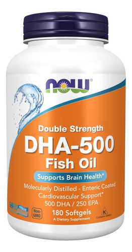 Now  Dha-500 Óleo De Peixe Dha-500 Em Pote De 90g 180 Un