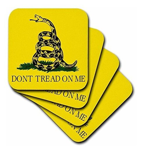 3drose Cst_108323_1 Dont Tread On Me-soft Coasters, Set Of 4