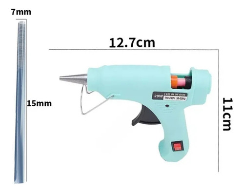 Creator Pistola De Silicona 20w Con Interruptor + 30 Barras Pegamento Caliente 7mm Mini Para Manualidades Diy Reparaciones Hogar Herramienta De Fusión Rápida Multicolor