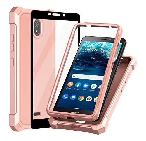 Funda Para Nokia C100 Rosa Dorado Tpu-02