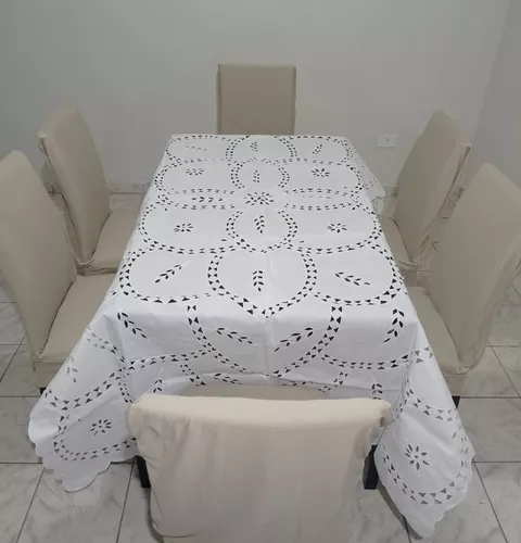 Toalha de Mesa quadrada bordado xadrez