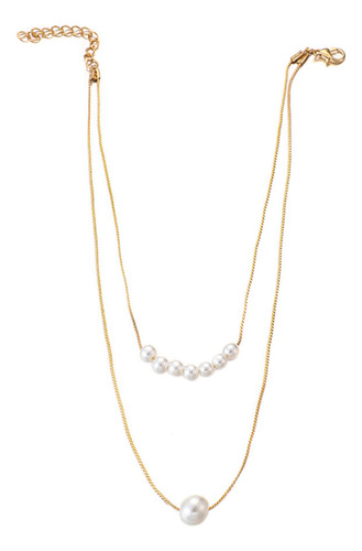 Collar En Forma De E, Moderno, Anudado, Tamaño Cadena, Perla