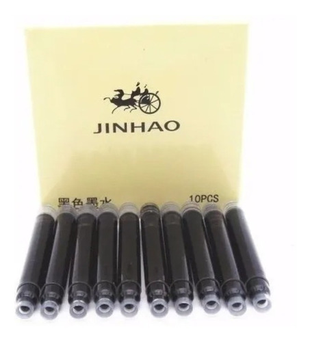 Cartucho De Tinta P/ Pluma Fuente Jinhao 10 Pzs. Negra