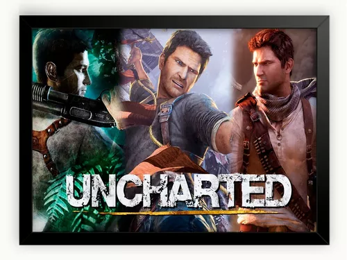 Quadro Uncharted Fora Do Mapa Filme 2022 Pôster C Moldura A3