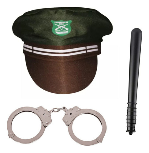 Gorro De Carabinero Para Disfraz Niño Con Accesorios Verde