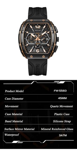 Reloj De Cuarzo Mark Fairwhale 5560 Para Hombre, Moderno, Ca