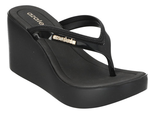 Sandalias Azaleia Hanna Soft High Plat Thong-569 Negro