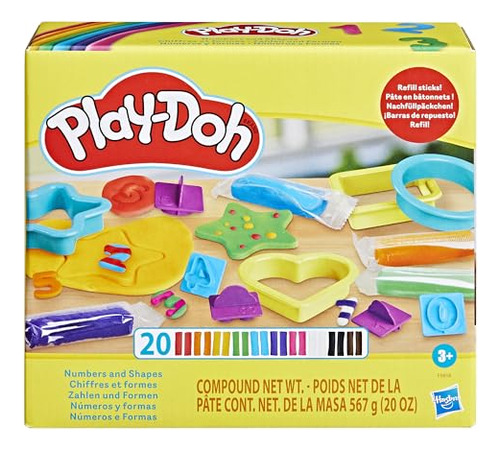 Play-doh Números Y Formas De Juego Con 17 Herramientas Y 20