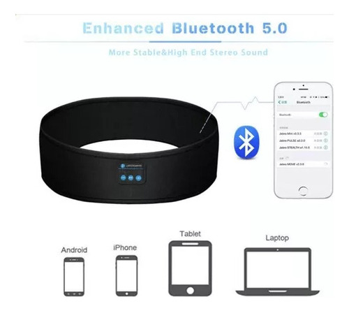 Audífonos Bluetooth, Diadema Deportiva, Máscara Para Ojos