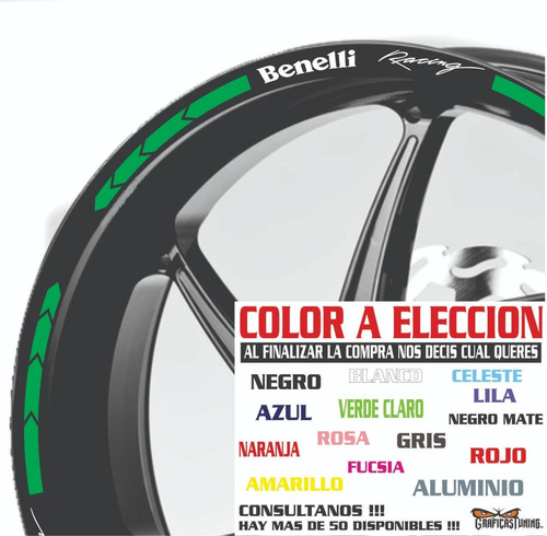Imagen 5 de 10 de Calcos Benelli Llantas + Regalo - 00145 Graficastuning