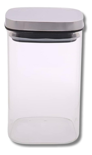 Pote De Vidro Hermético Porta Mantimentos Tampa Inox 1,1 L