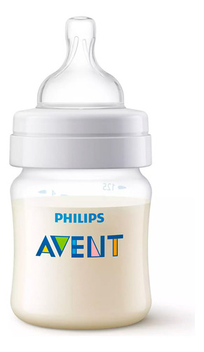 Biberón Philips Avent SCY100/01 color blanco de 118mL con tetina número 0 de flujo lento