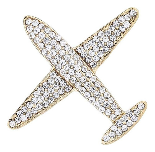 Forma De Avión Broche Pin Solapa Ramillete Fiesta Cristal