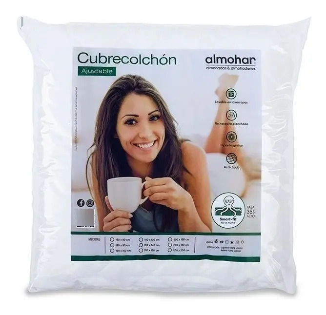 Cubrecolchón Almohar 2 Plazas 190x140cm Elastizado Hipoalergénico Lavable