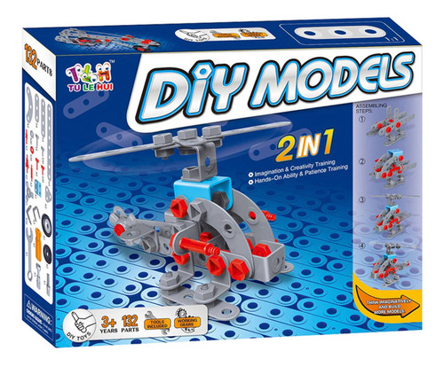 Jogo Educativo Blocos Montar Diy Models Helicóptero E Carro