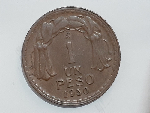 Moneda Chile 1 Peso 1950 Xf Muy Buen Estado (x1108